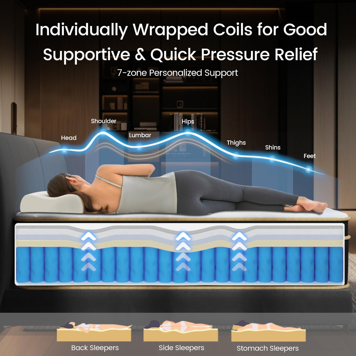 LETMOON Full Size Mattress, 12 Inch Gel Memory Foam Hybrid Mattress Full Size in a Box, Full Bed Mattress for Pressure & Pain Relief, Certipur-US, Motion Isolation Pocket Spring, Edge Support LETMOON