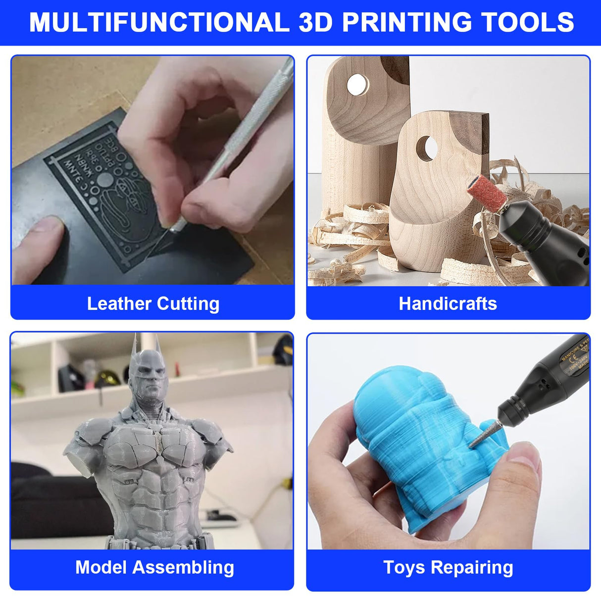 3D Printer Tools Kit, 139pcs 3D Printer Accessories Includes Nozzle Cleaning Needles, Deburring Tools, Removable Screwdriver Kit, Electric Polishing Machine, for 3D Print Removing, Cleaning, Finishing BILIPLE