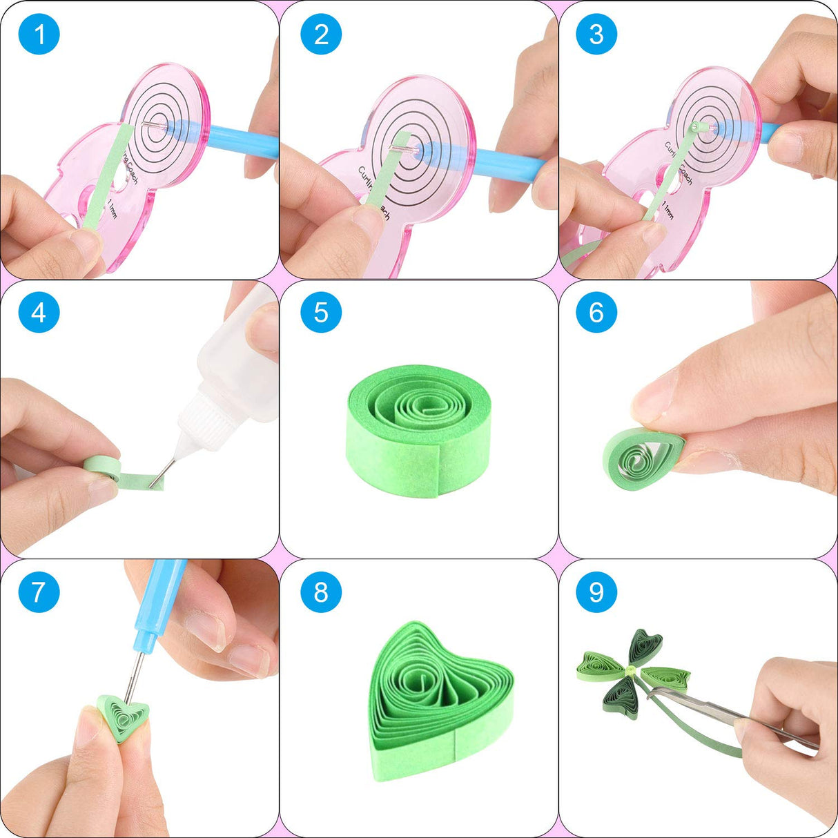 TUPARKA 19 Pcs Paper Quilling Kits 45 Colors 900 Strips Quilling Art Paper DIY Craft TUPARKA