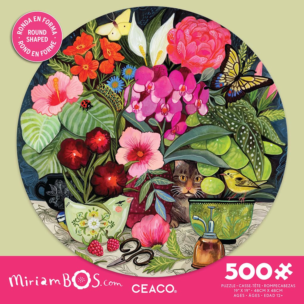 Ceaco - Miriam Bos - Patiently Waiting - 500 Piece Round Jigsaw Puzzle Ceaco
