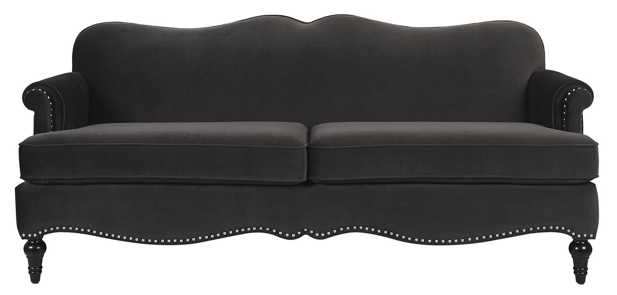 Jennifer Taylor Home Legacy Camelback Sofa Nail head Accents, Dark Charcoal Grey Jennifer Taylor Home