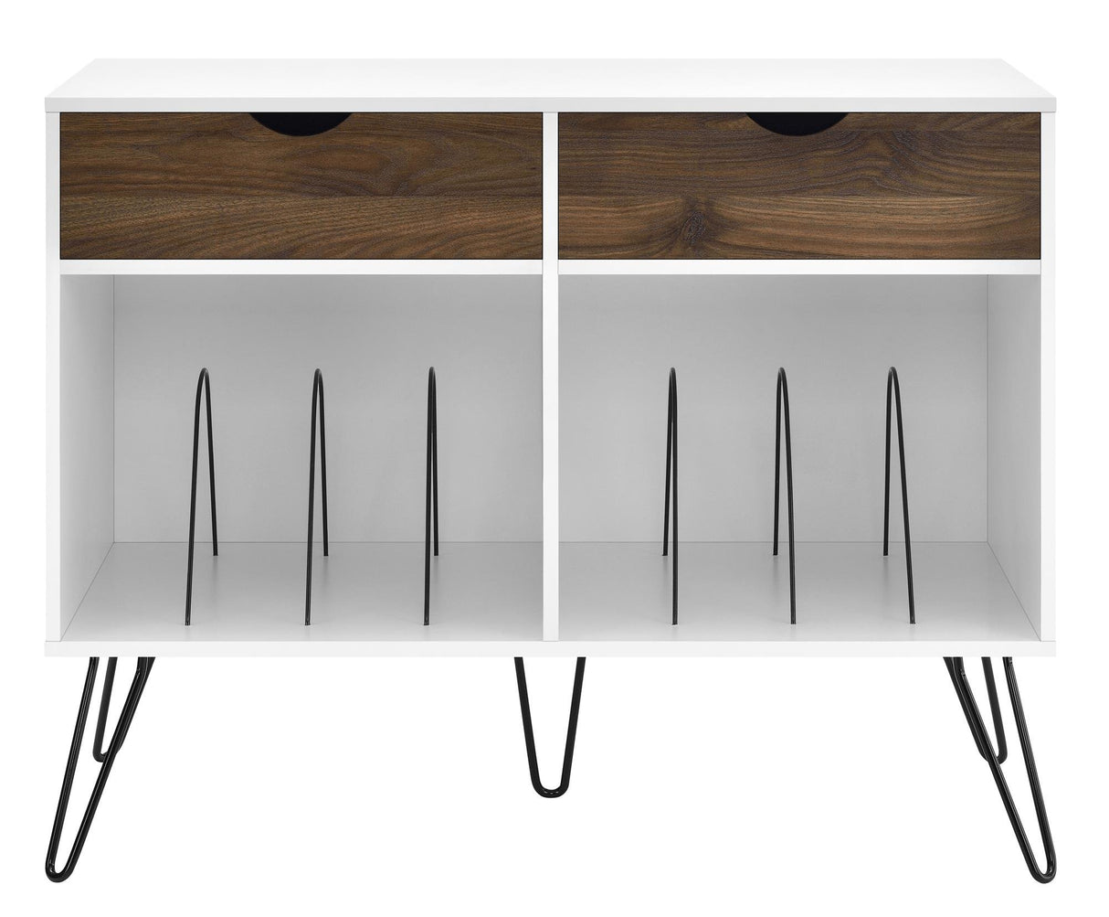 Novogratz Concord Turntable Stand with Drawers, White Novogratz