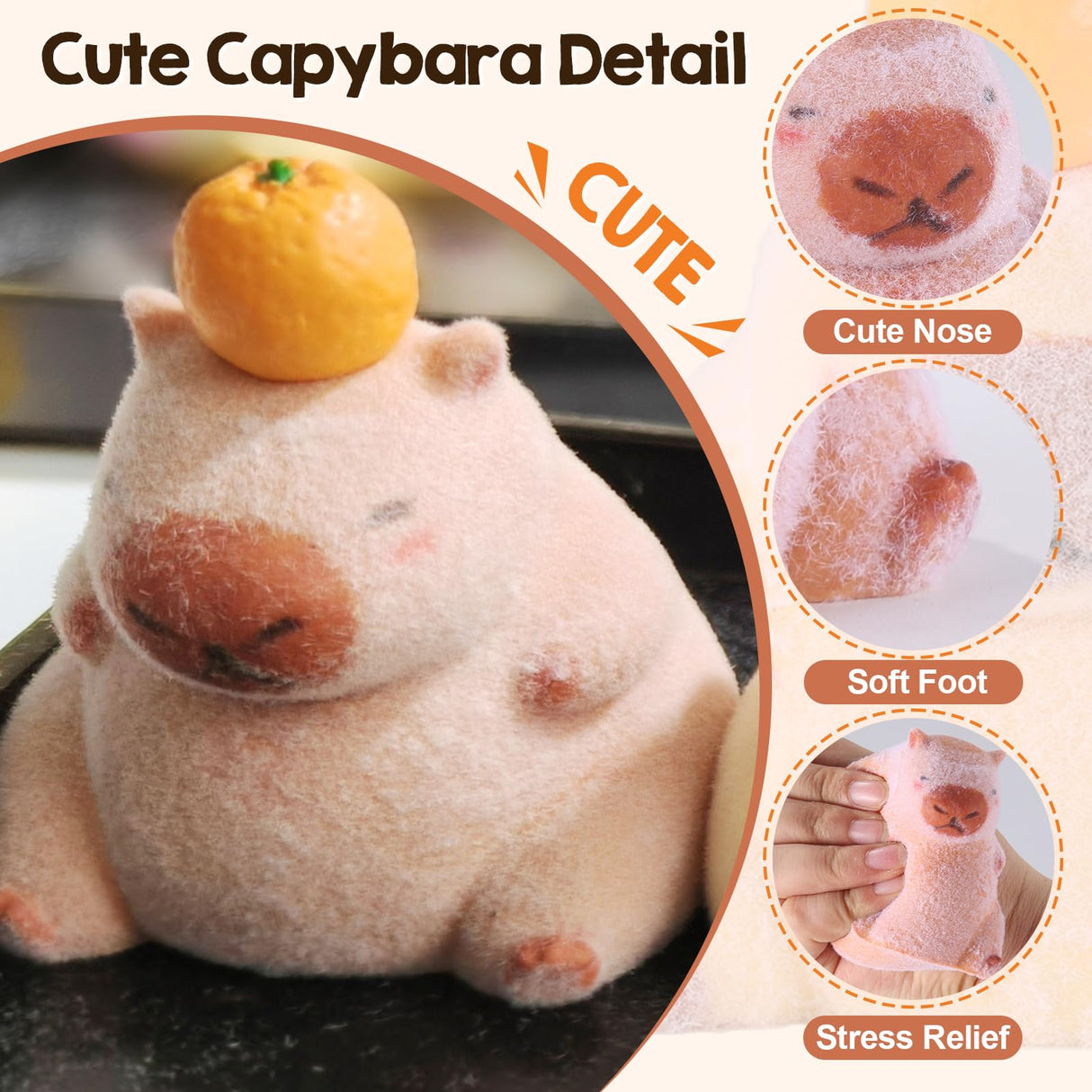 LET'S RESIN 4 Pcs Capybara Silicone Molds for Taba Squishy, Resin Casting, Effortless Demolding Molds for Stress Relief DIY Decompression Gift Home Decor LET'S RESIN