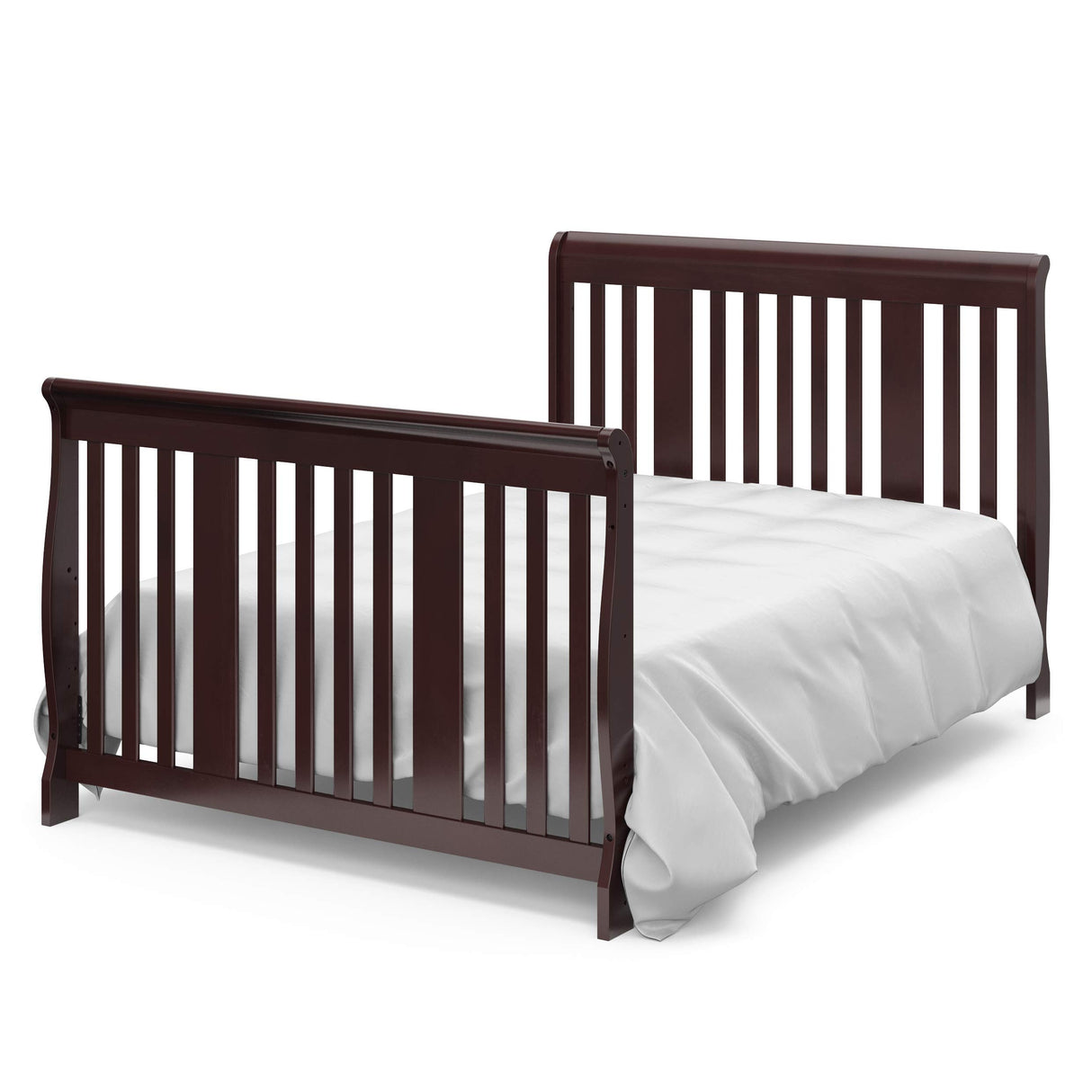 Storkcraft Portofino 5-in-1 Convertible Crib and Changer (Espresso) – Crib and Changing -Table Combo with 3 Drawers, Includes Baby Changing Pad, Converts to Full-Size Bed Storkcraft