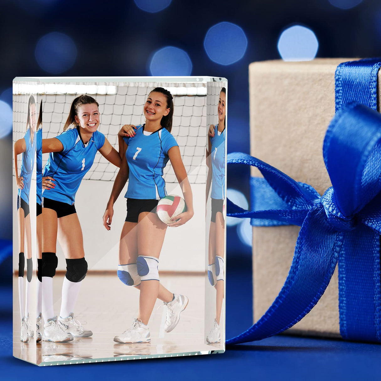 Qunclay 6 Pcs Sublimation Blanks Crystal Sublimation Canvas Blanks Decorative Heat Transfer Photo Frame Crystal Picture Frame for DIY Custom Tabletop Supplies (Square,2.4 x 3.1 x 0.8 Inch) Qunclay