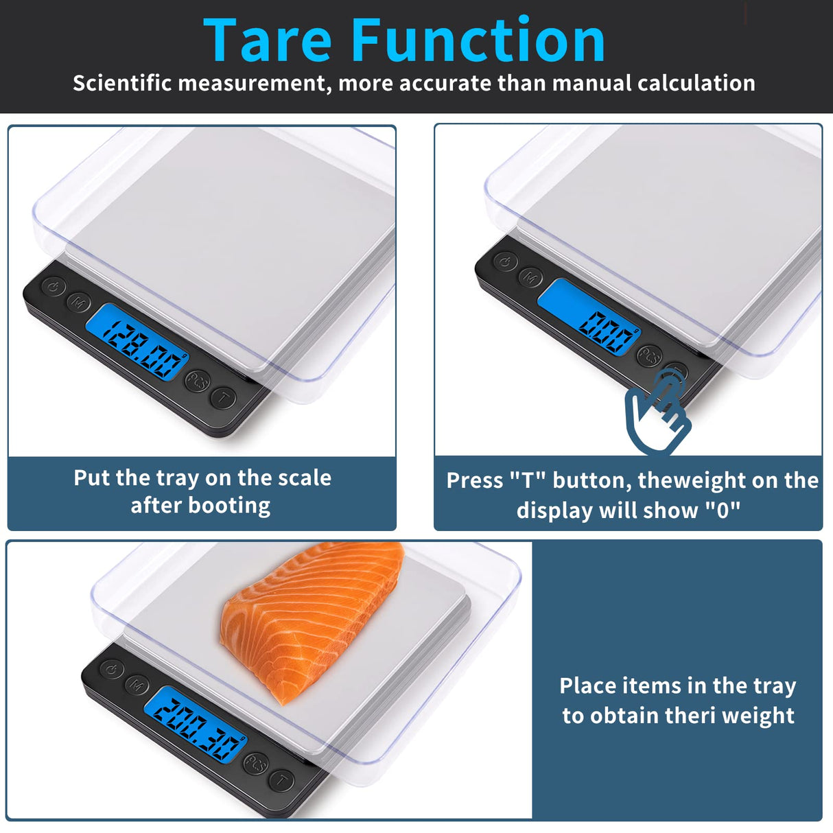 Small Digital Gram Scale 1000g by 0.01g, MEIYA High Accuracy Scale for Food Ounces and Grams, Upgrade USB Charging Kitchen Scale Digital Weight for Cooking, Baking, with Tare Function, 9 Units, 2 Tray MEIYA