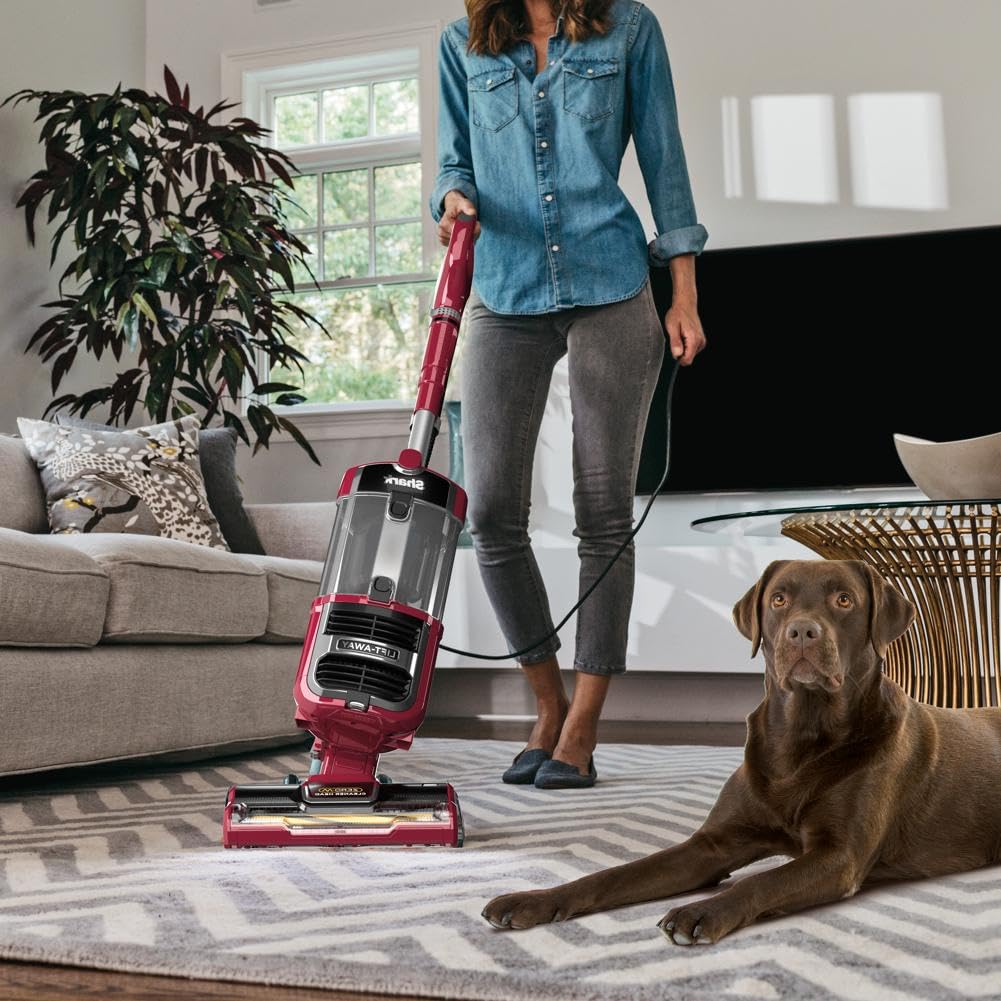 Shark ZU561 Navigator Lift-Away Speed Self Cleaning Brushroll Lightweight Upright Vacuum with HEPA Filter, Red Peony Shark