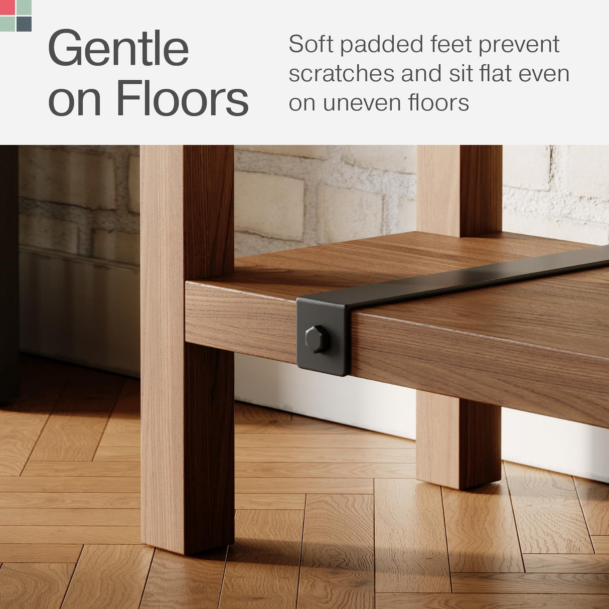 Modern Farmhouse Entryway Table - Skinny Console Table with Storage & Metal Details – Behind Couch Sofa Table - Small Hallway Table - Wood Entry Table - Industrial Farmhouse Decor (Medium Oak Finish) Stead