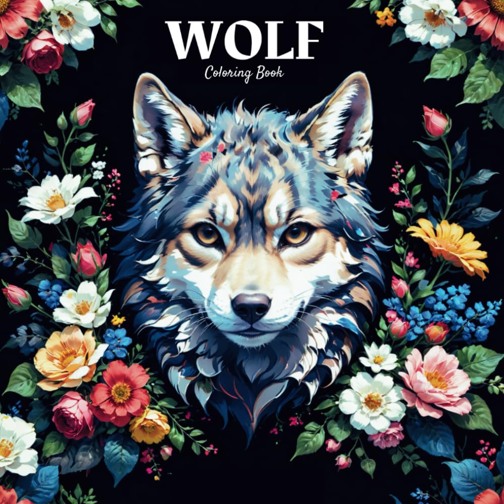Wolf Coloring Book: A Cute Wolves coloring book For Adults & Kids, With 37 Adorable Illustrations. Majosta