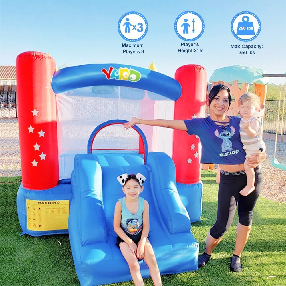 Yard Bounce House for Kids 3-8, Inflatable Bounce House with Slide, Bouncy House with Blower & Play Balls for Indoor Outdoor, 9.5x6.5x6.5FT Bouncy Castle for Toddlers Party YARD