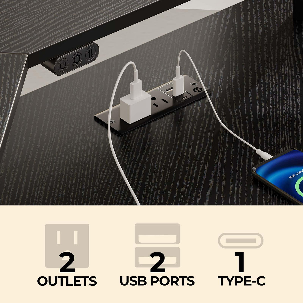 Rolanstar L Shaped Gaming Desk with LED Lights & Power Outlets, 53" Computer Desk with Full Monitor Stand & Storage Shelf, Corner Desk with Hooks, Black Desk Reversible Rolanstar