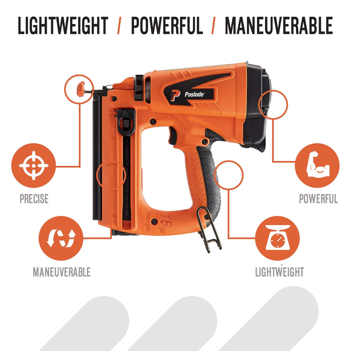 Paslode, Cordless Finish Nailer, 916000, 16 Gauge, Battery and Fuel Cell Powered, No Compressor Needed Paslode