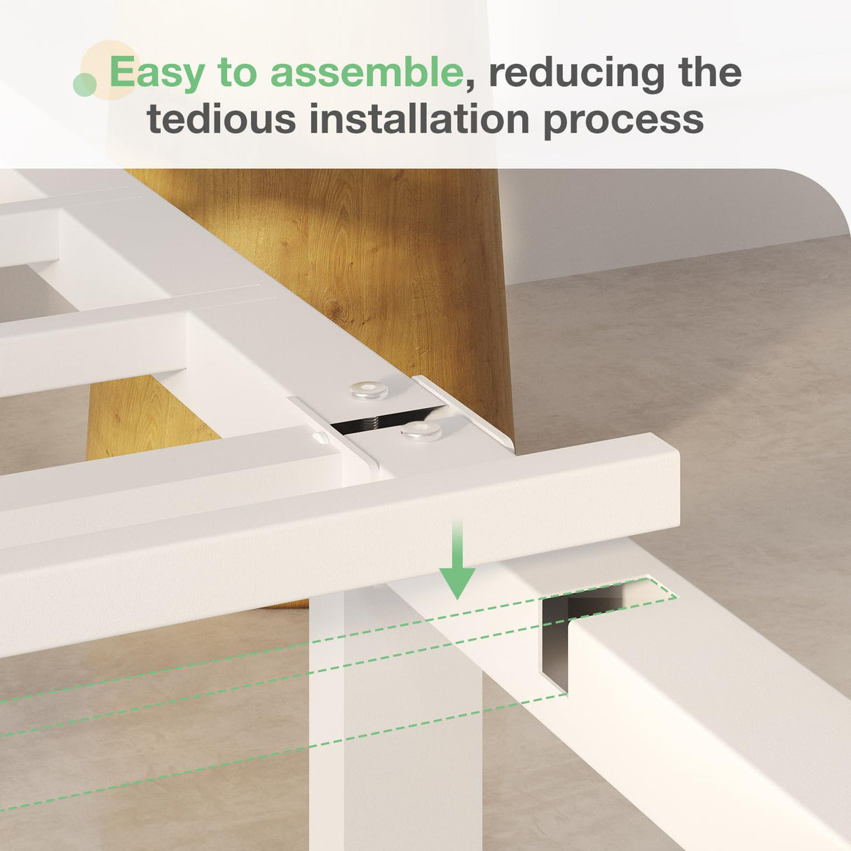 Novilla 14 Inch Full Size Bed Frame with Headboard, White Metal Platform Bed Frame, Full Bed Frame No Box Spring Needed, Easy Assembly Novilla