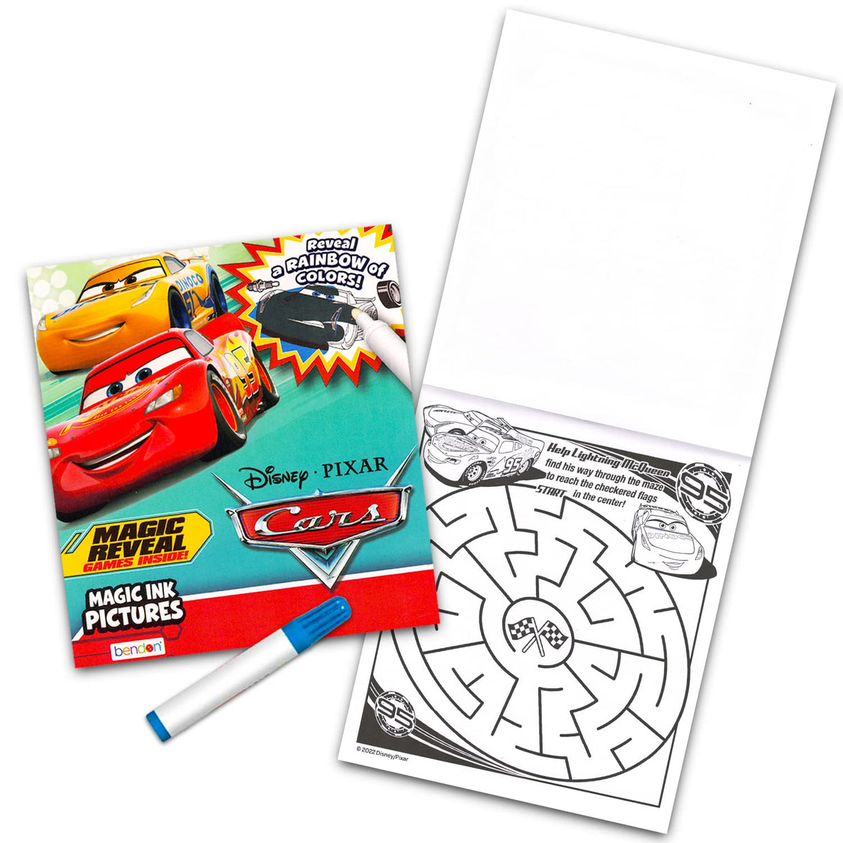 Disney Cars Imagine Ink Coloring Book Set for Toddlers Kids - Bundle Includes Mess Free Coloring Book with Magic Invisible Ink Pen (No Mess Art) Disney