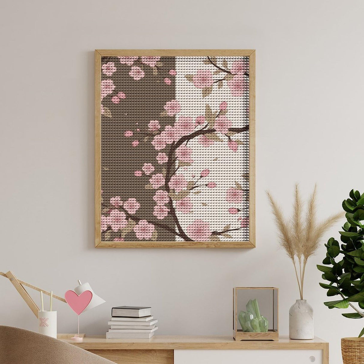 VTCTOASY Diamond Painting Kits for Adults Round 5D Diamond Art Painting Kits Romantic Cherry Blossoms DIY Full Drill Diamond Dots Paintings Picture Arts Craft for Home Wall Art Decor 16"x20" VTCTOASY