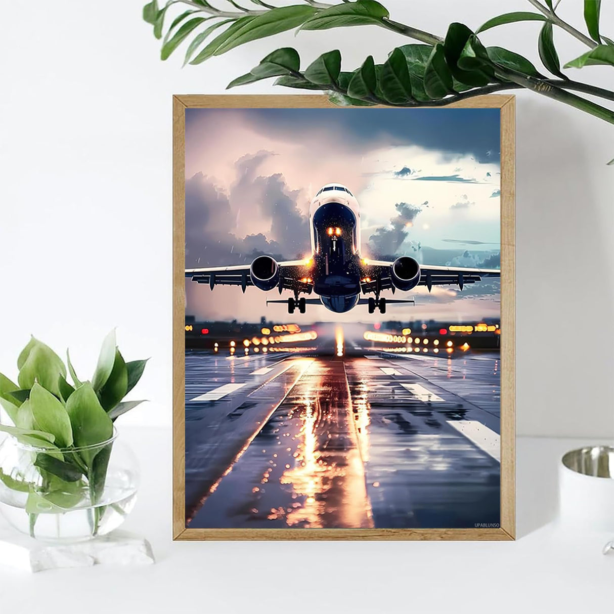 UPABLUNSO Diamond Painting Kits for Adults Plane Airplane 5D DIY Diamond Art Kits Full Drill Diamond for Gift Wall Decor and Relaxation Gem Arts 12x16 inch UPABLUNSO