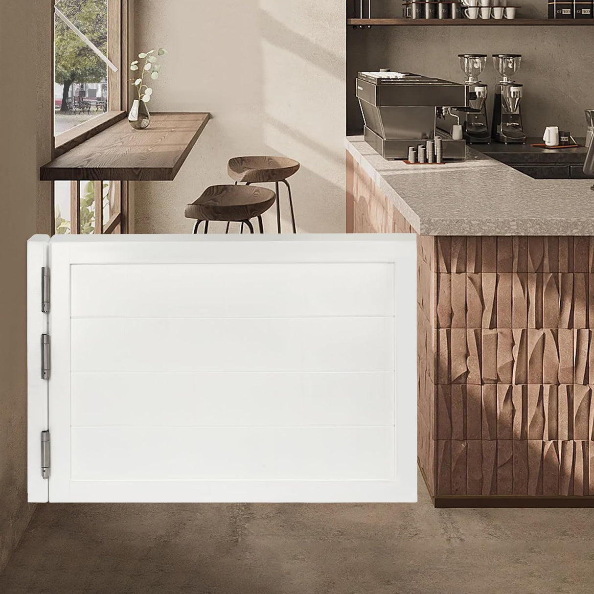 Swinging Doors Cafe Doors, Retro Counter Swinging Doors, Indoor Pine Wood Single Door 35.4"x23.6" Parlor Butler Door for Hallway Kitchen Bar Pub Entrance Partition Bulelula