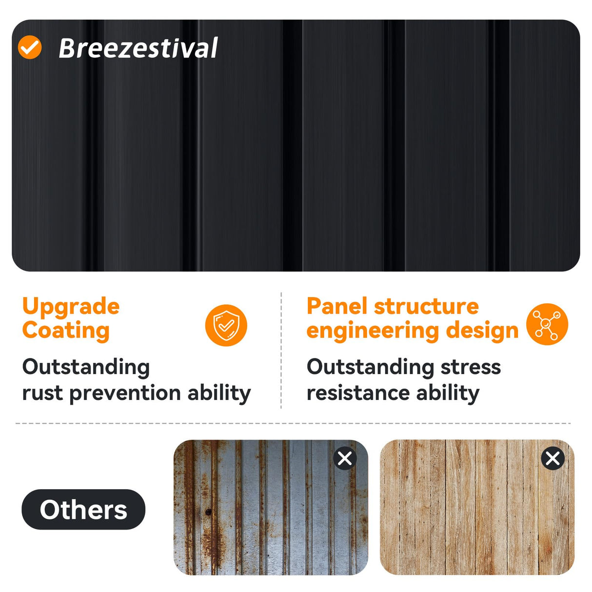 Breezestival 10x12FT Outdoor Storage Shed, Metal Garden Shed with Lockable Double Doors & Sloping Roof, Weather-Resistant Tool Shed for Backyard, Patio, Poolside Black Breezestival