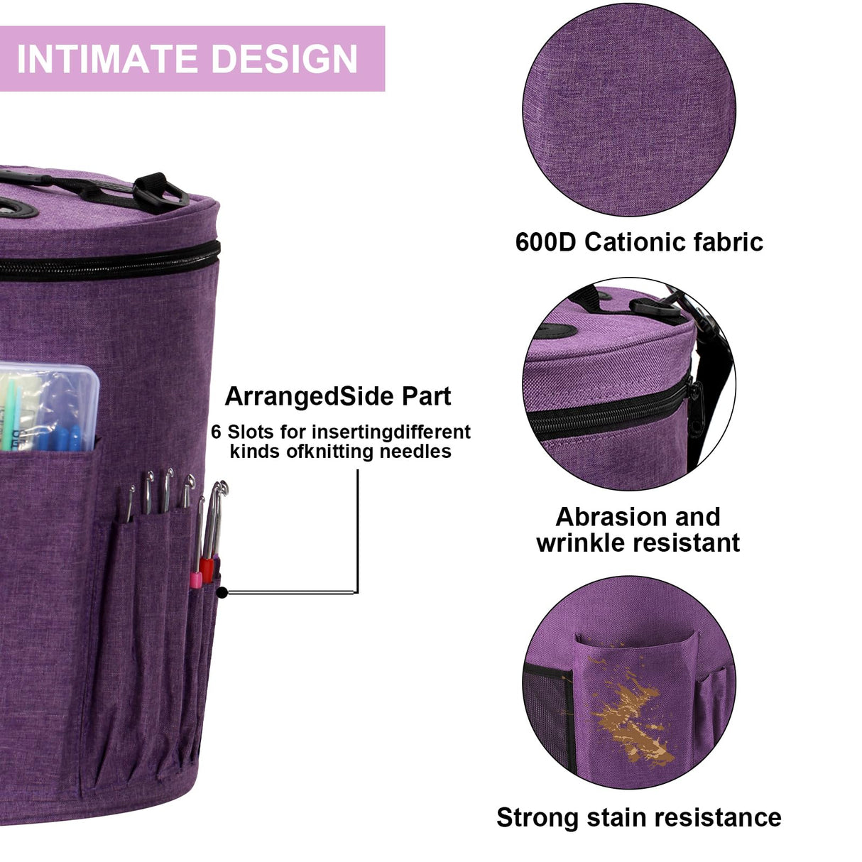 MIAOKE 79pc Crochet Kit, Large Knitting Bag Yarn Storage Organizer, Crocheting Starter Kits with Waterproof Bag, Beginner Knitting Accessories Set, for Beginners Adults Travel Crochet Supplies MIAOKE