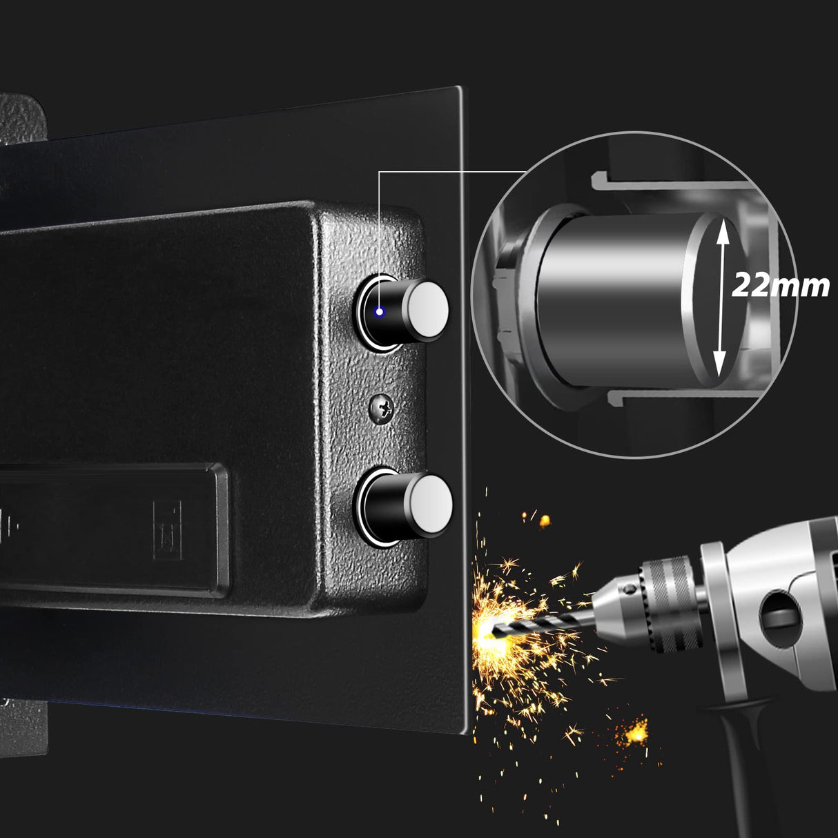 Biometric Home Safe, Fingerprint Gun Safe Lock Box,Money Box for Jewelry Handgun Cash Valuables,Perfect for Home/Office/Hotel, Black, 1.55 Cubic Feet VoleStay