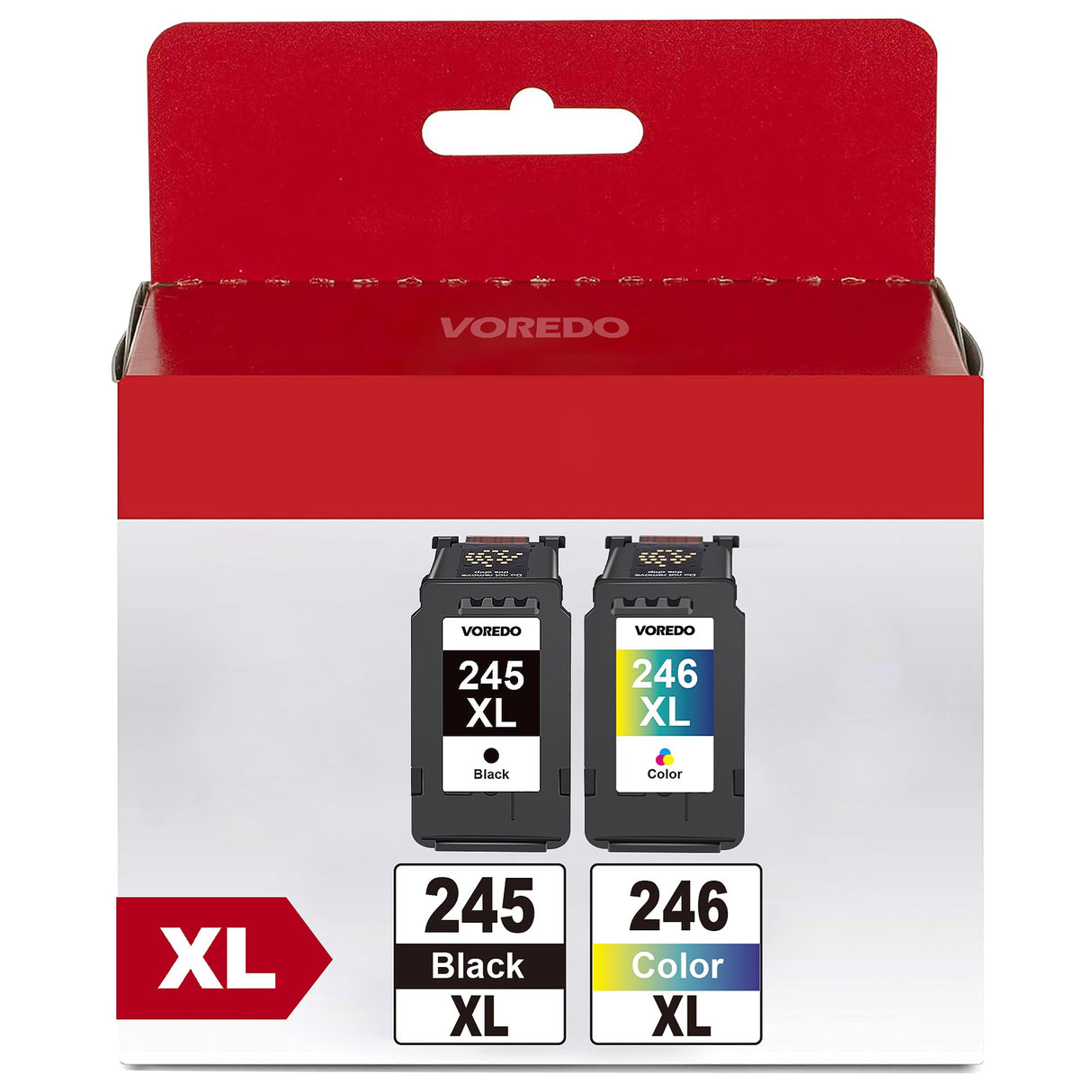 245XL 246XL Combo Pack Compatible for Canon Ink Cartridges 245 and 246 246XL 245XL Ink Cartridges for Canon Printers Pixma TR4520 TS202 TS302 TS3320 MG2522 MG2525 MX490 MX492 IP2820, 1 Black, 1 Color VOREDO