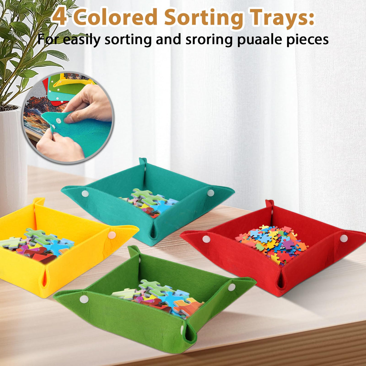 Lafati 1500 Piece 2-in-1 Tilting & Rotating Jigsaw Puzzle Board with Drawers,35"x27" Adjustable 5 Angle Puzzle Board with Cover & 4 Puzzle Sorting Trays, Gifts for Puzzle Lovers Lafati