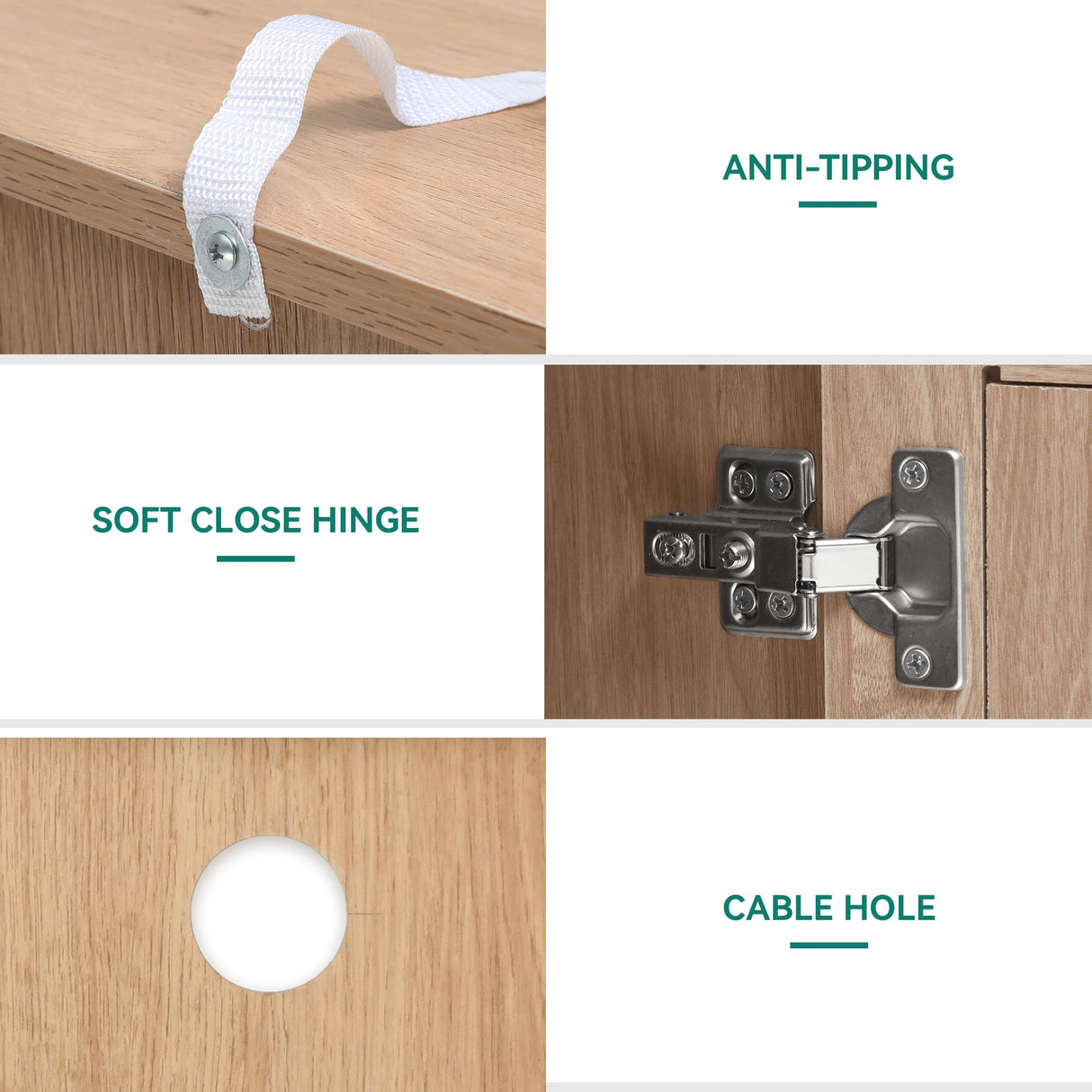 YITAHOME Rattan TV Stand for up to 65 Inch TVs, Boho Entertainment Center with Storage, TV Media Console with Drawers, Adjustable Shelves for Living Room (Natural Oak) YITAHOME