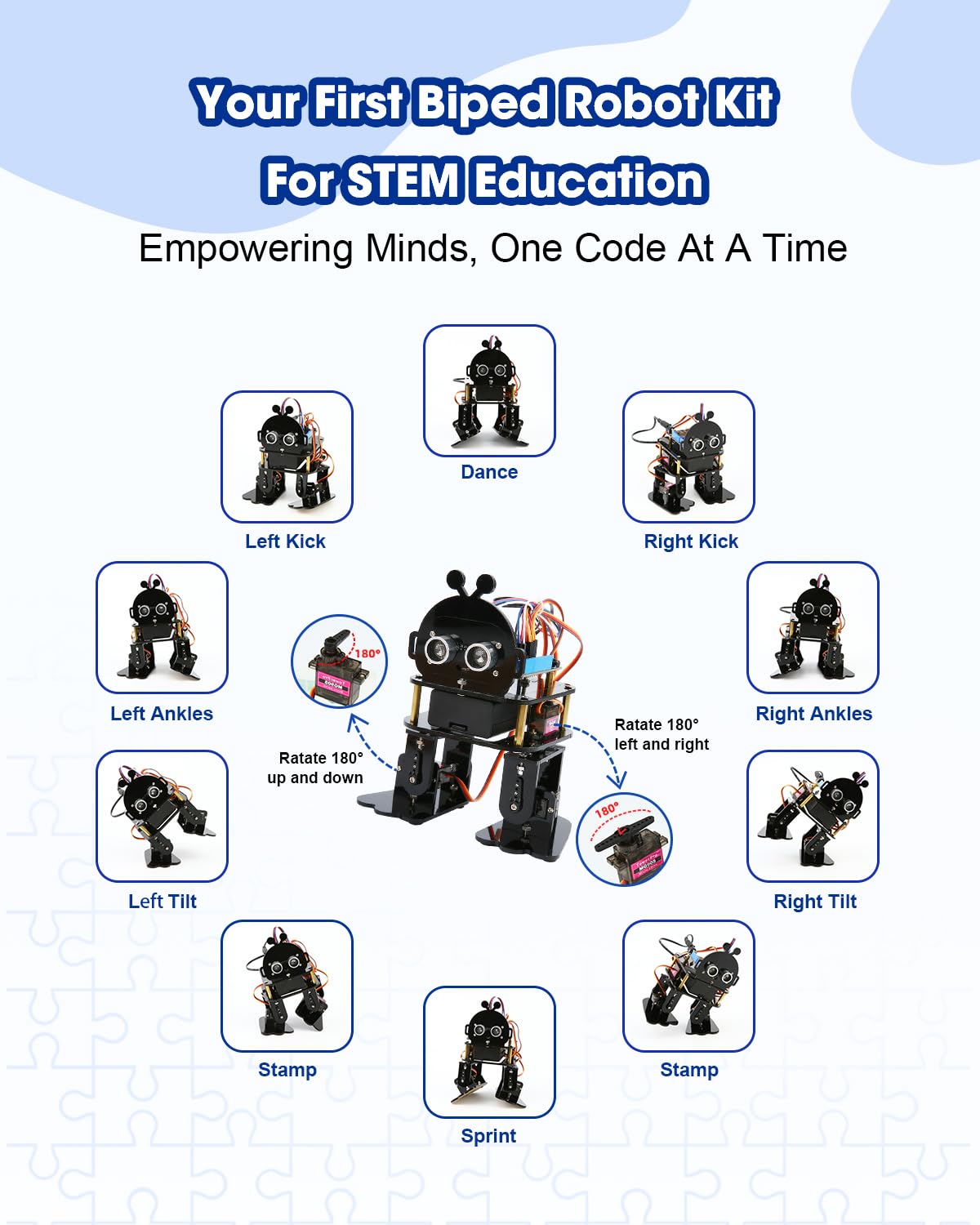 Biped Robot Kit STEM Toys Science Kit for Kids, Bionic Bipedal Robotics Programmable Coding Crafts Set for Arduino ESP32, Birthday Gift for Age 8-12 Boys Girls Teens ACEBOTT