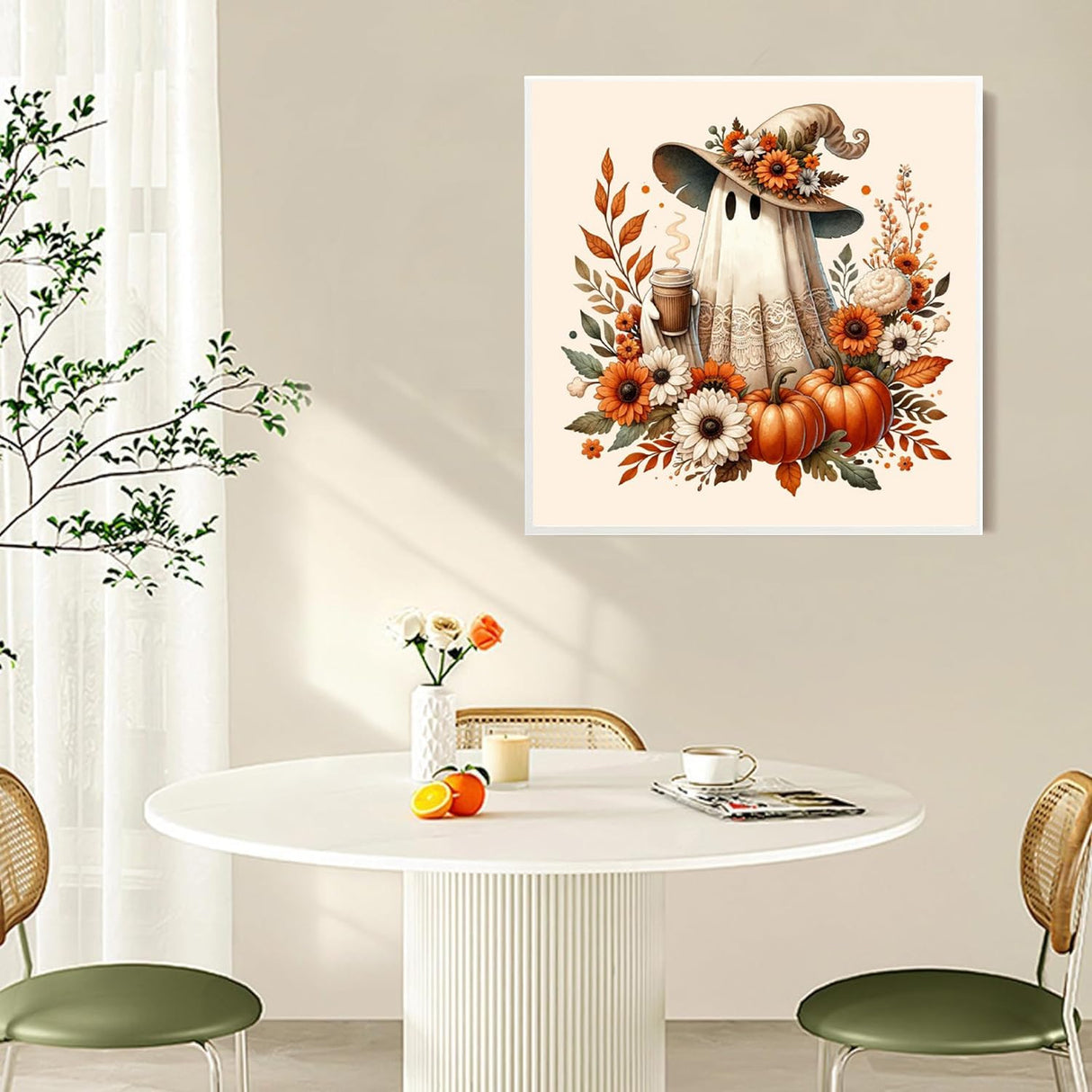 RYMILIE Halloween Diamond Art Kits for Adults- Fall Diamond Art Kits for Beginners-DIY 5D Pumpkin Diamond Painting Kit for Home Wall Decor Gifts【11.8x11.8inch】 RYMILIE