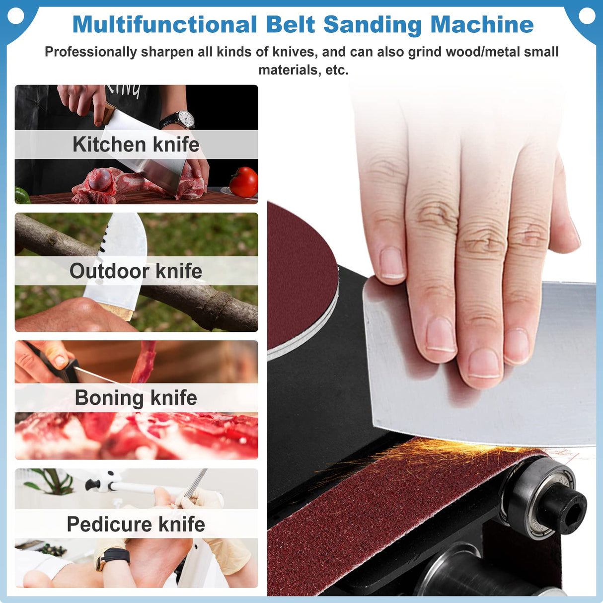 2 in 1 Mini Belt Disc Sander,4 Inch Sanding Disc Machine,1.18 x 13 inch Belt Sander 8000RPM for Knife Sharpening, Wood, Crafts, Metal, Stone, and Scissors Grinding Poiget