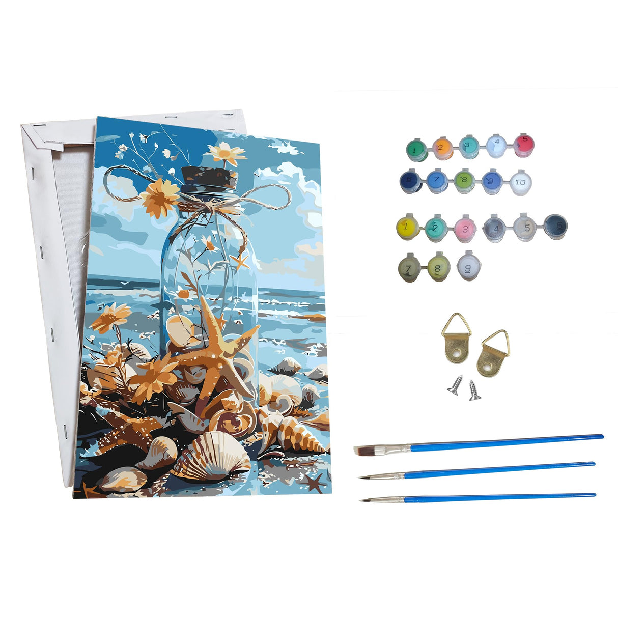 ossomo Paint by Numbers Kit for Adults Beginners with Wooden Frame,Beach Paint by Number on Canvas,DIY Painting Kits Art Crafts Suitable for Home Wall Decoration 8x12inch ossomo