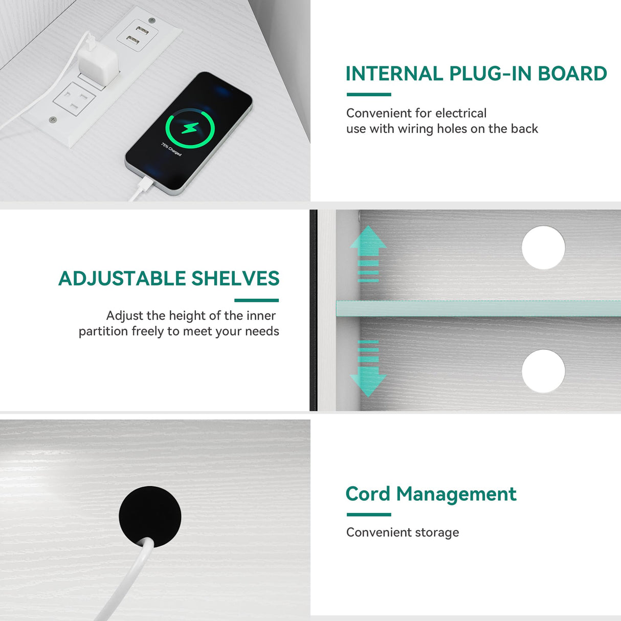 YITAHOME Corner TV Stand for Small Spaces, Corner Entertainment Center with LED Light and Power Outlet, Modern Media Console, TV Cabinet for Living Room, 47 Inch White YITAHOME