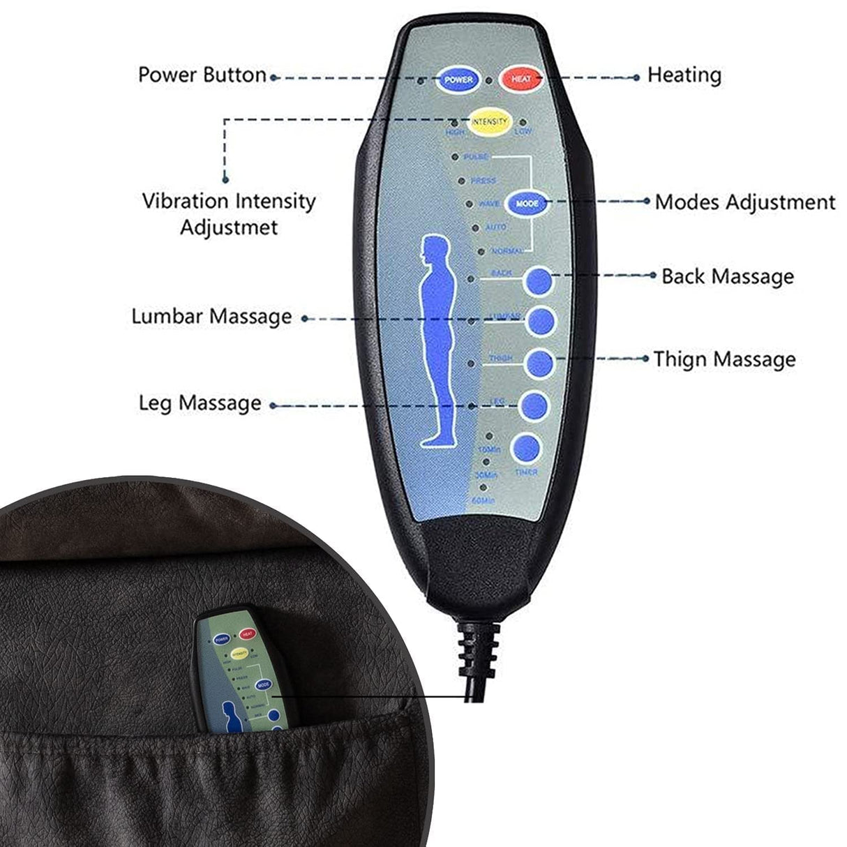 INZOY Massage Swivel Rocker Recliner with Heat and Vibration, Manual Rocking Recliner Chair with Vibrating Massage, Comfy Padded Overstuffed Soft Fabric Heated Recliner, Grayish Green INZOY