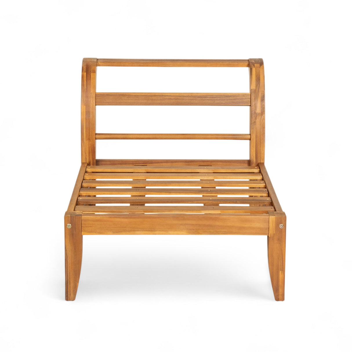 JIVOIT 6 Piece Acacia Wood Patio Sofa Set, Outdoor Modular Sectional Garden Furniture Set with Tea Table, Ottoman, 5 Cushions and Pillows, L-Shaped Conversation Daybed for Patios, Poolsides, Gardens JIVOIT