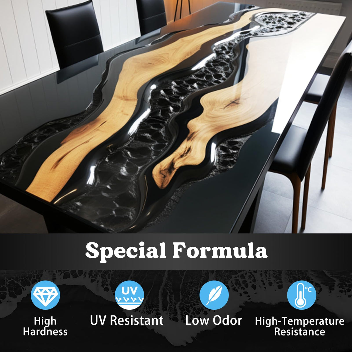 Bundle Set of 44OZ Black Resin Epoxy and 2 Gallon Epoxy Resin LET'S RESIN EPOXY RESIN