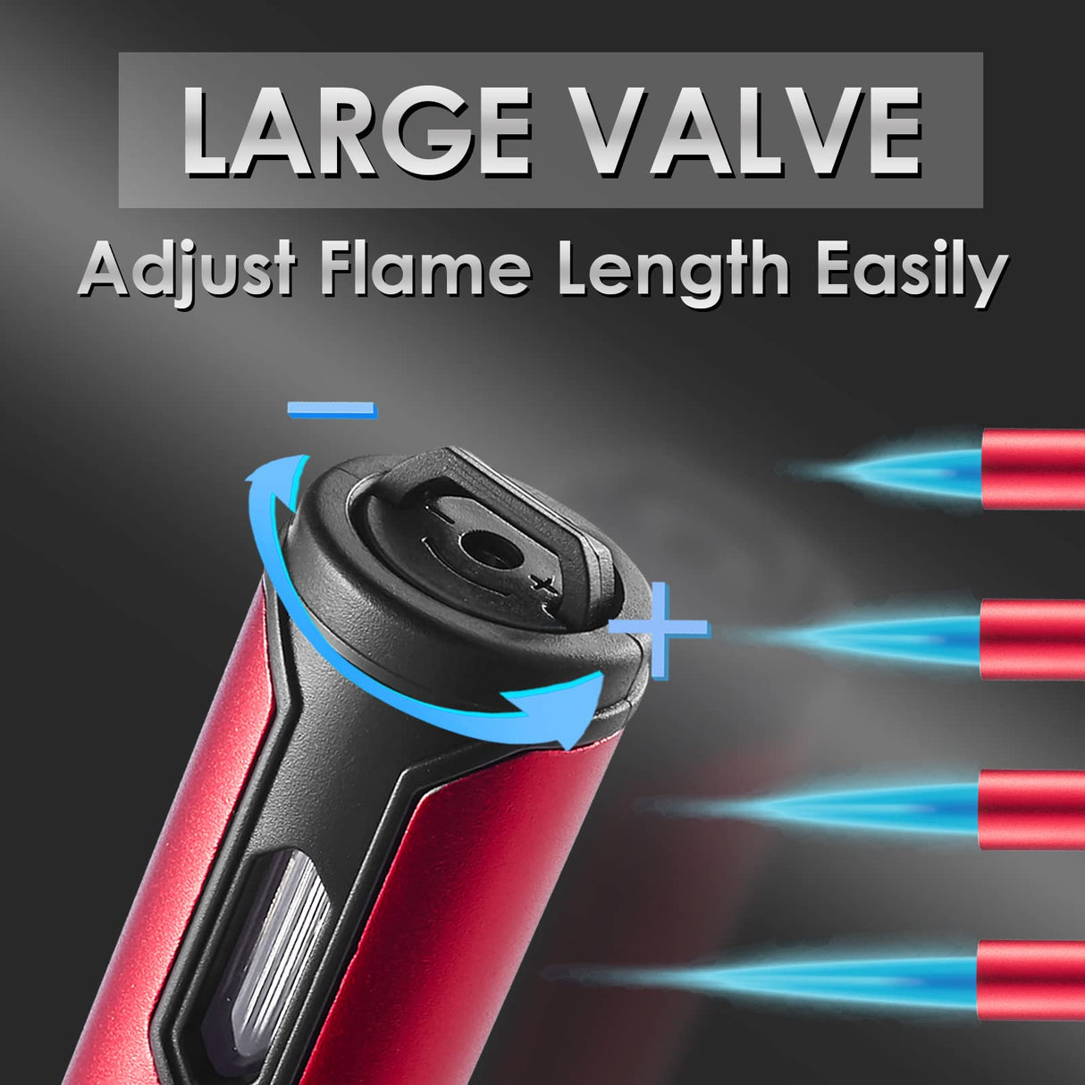 Urgrette 4 Pack Butane Torch Lighters, 6-inch Refillable Pen Lighter Adjustable Jet Flame Butane Lighter for Grill BBQ Camping (Gas Not Included) Urgrette