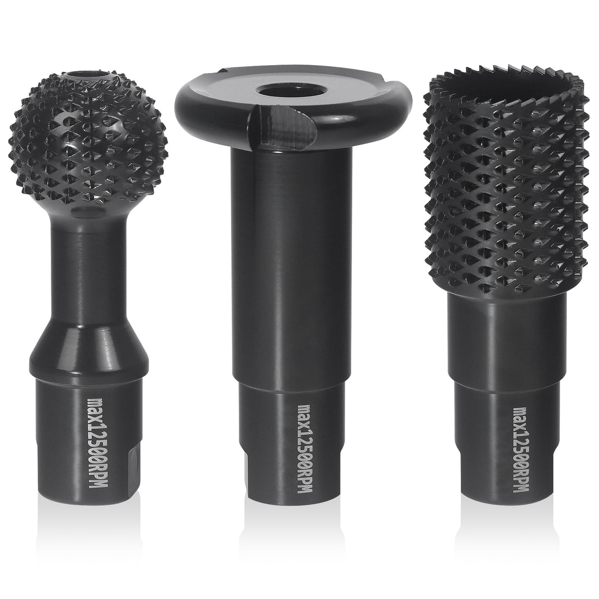 3 PCS Upgraded Wood Grinder Ball Gouge with 5/8-11 Thread for 4 1/2 and 5 Inch Angle Grinder Attachments, Power Carving Tools with Sphere Rotary Burr Carbide Steel Electric for Wood Hollowing Slotting Pomsare