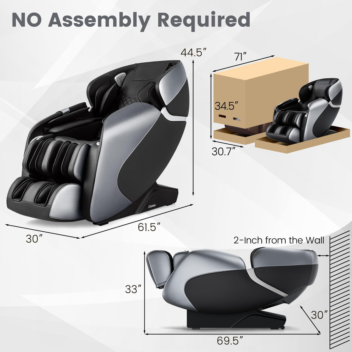 Relaxe Zero Gravity Shiatsu Massage Chair with Heating (SL-Track) Generic