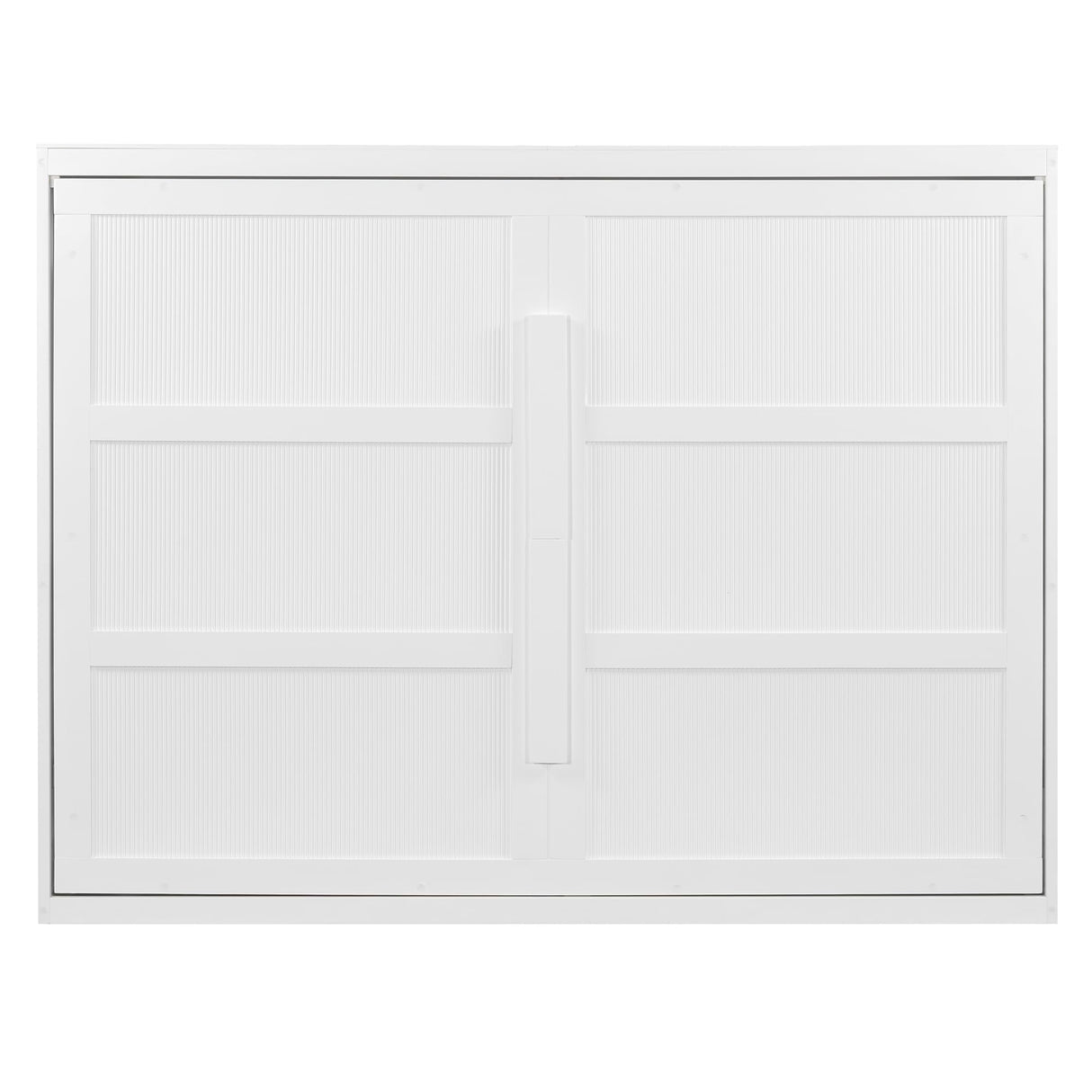 Queen Size Murphy bed with Storage Top Shelf & LED Lights, Horizontal Foldable Wall bed Frame Modern Design for Small Space Living Room Study Bedroom, No Box Spring Needed (White Style1, Queen) THINK 30