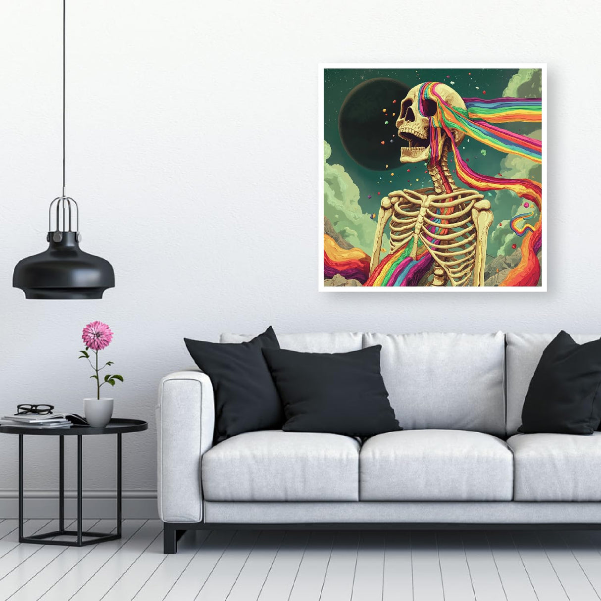 ShiCattle Skull Diamond Art Kits for Adults Beginners,DIY Full Round Drill Diamond Painting Kits Rainbow,Paint by Diamonds Dot Gem Art Crystal Easy,Home Wall Decor 13.7X 13.7Inch ShiCattle