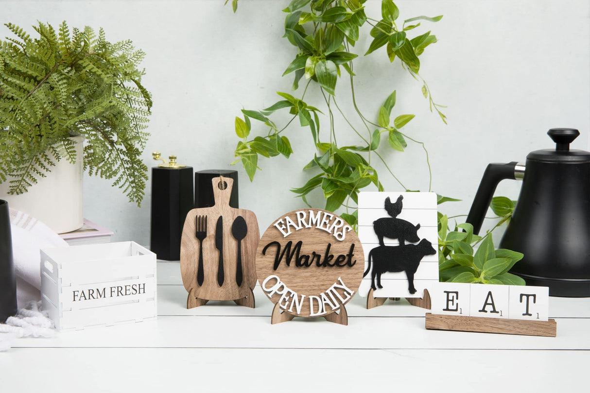 Farmhouse Tiered Tray Signs Home Decor Wooden (5pc Wooden Signs ONLY) DAISY FRILLS