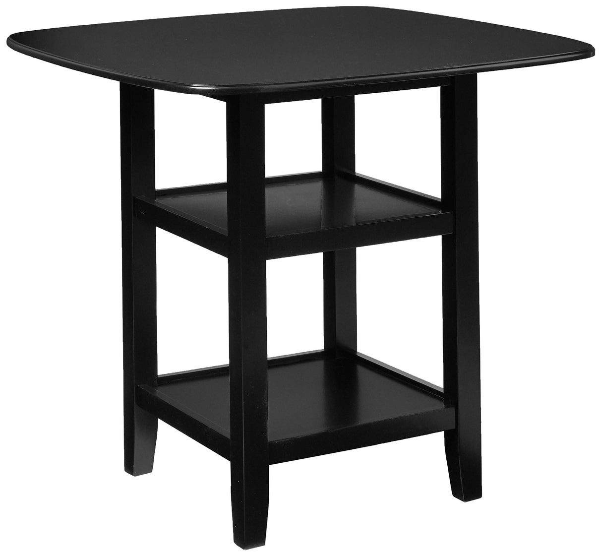 Homelegance Norman 5-Piece Counter Height Dining Set with Two Display Shelves, Black Homelegance