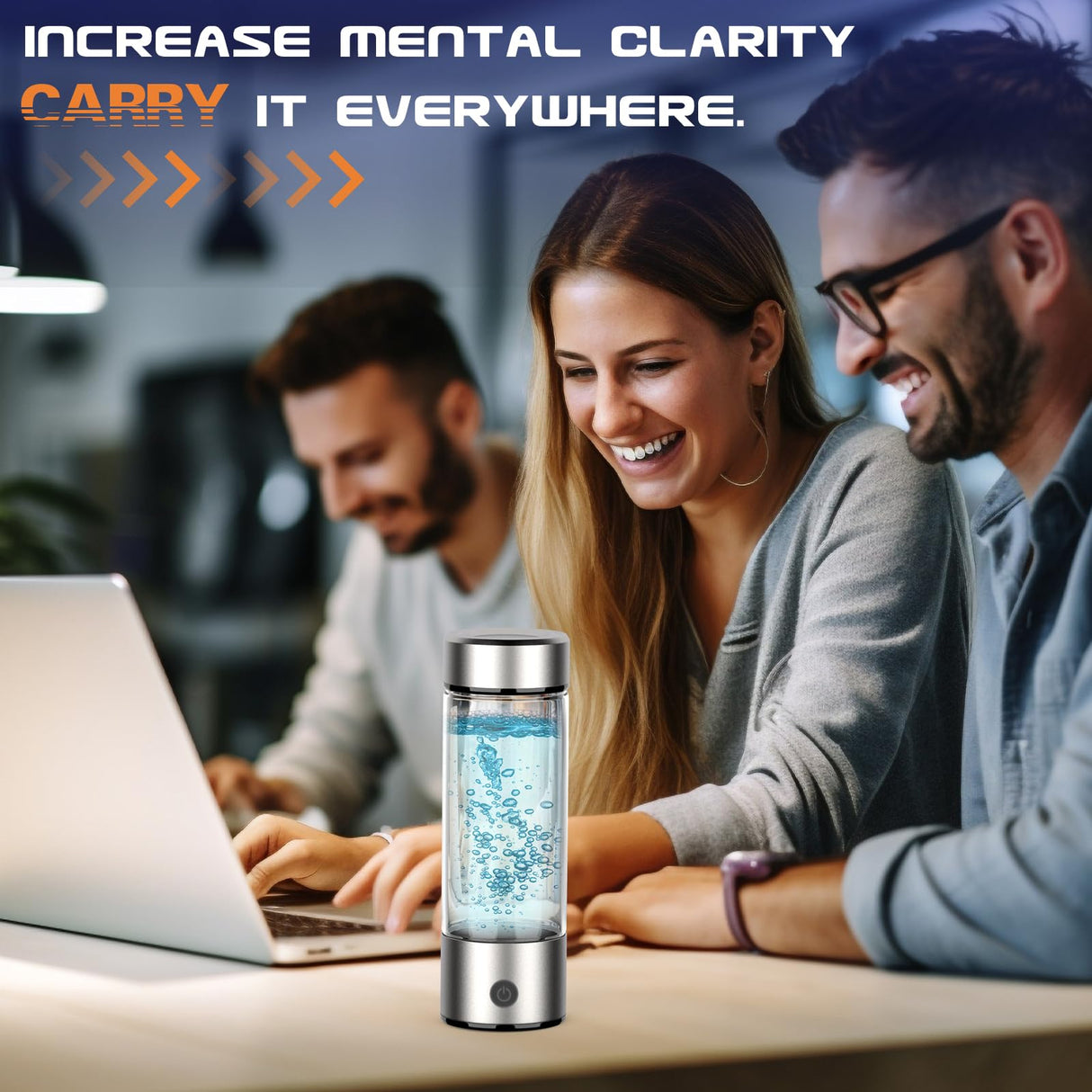 Hydrogen Water Bottle Generator, Portable Rechargeable aquahealth Hydrogen Water, Hydrogen Water Ionizer Machine, with SPE/PEM Technology, for Home Office Travel Fitness Drinking Fakllod