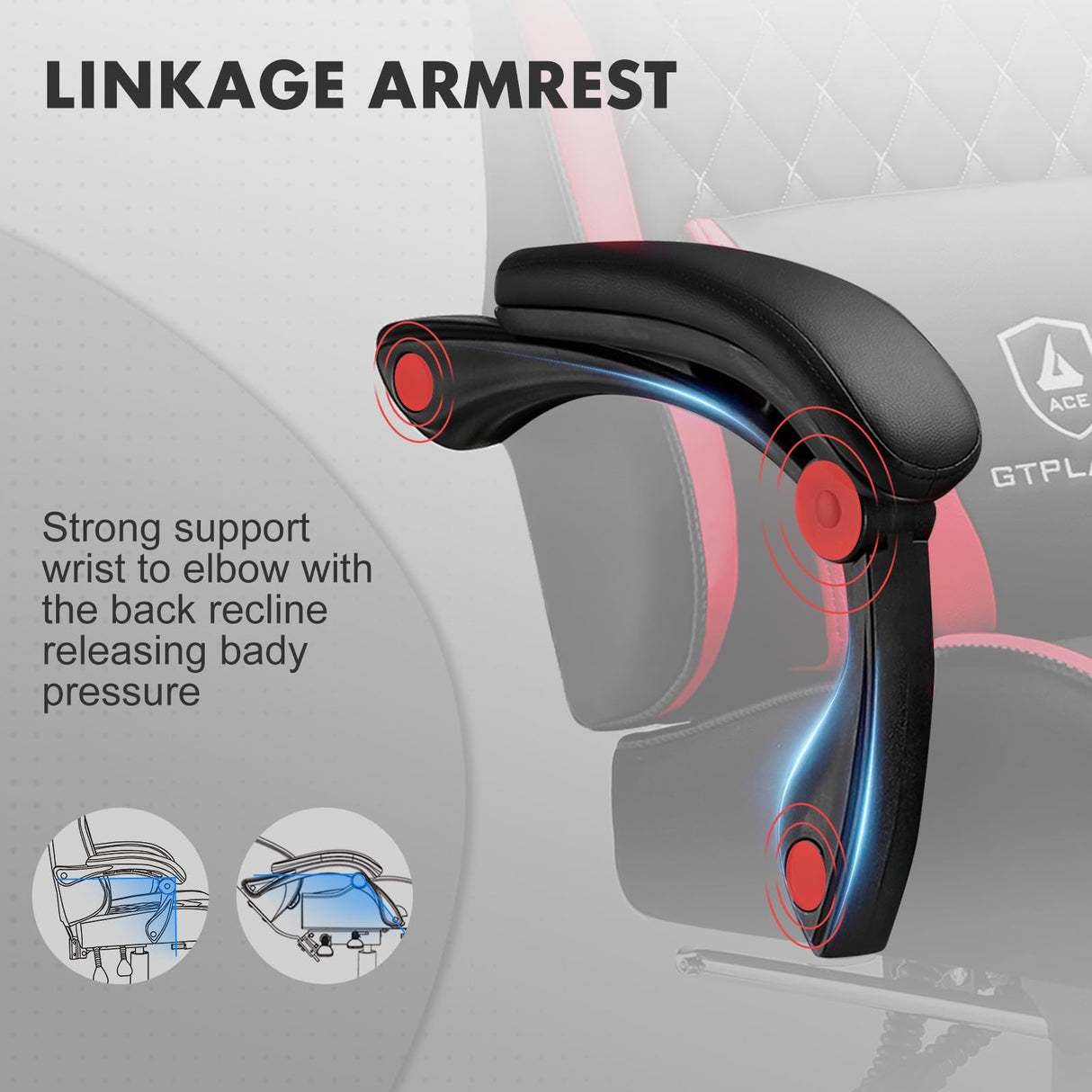 GTPLAYER Gaming Chair, High Back Leather Computer Gaming Chair with Footrest, Ergonomic Height Adjustable Office Chair with Removable Cover and Lumbar Support for Gaming and Work (Red) GTPLAYER