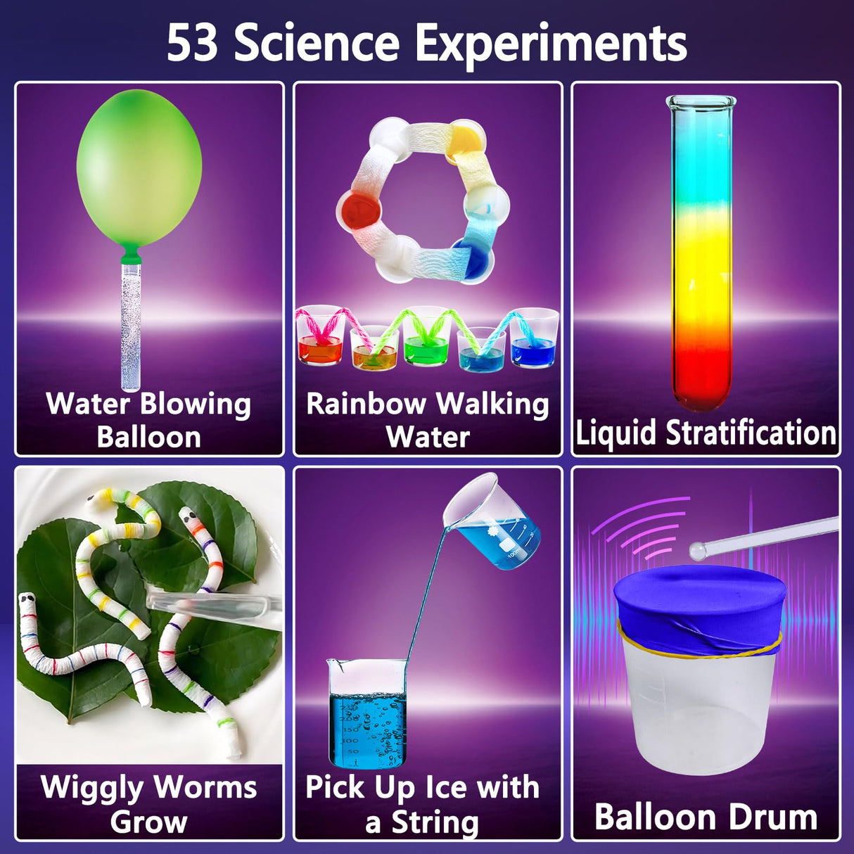 UNGLINGA 53 Experiments Science Kits for Kids Boys Girls, Gift Ideas for Birthday Christmas, Chemistry Physics Set, STEM Activities Learning Educational Scientist Toys UNGLINGA