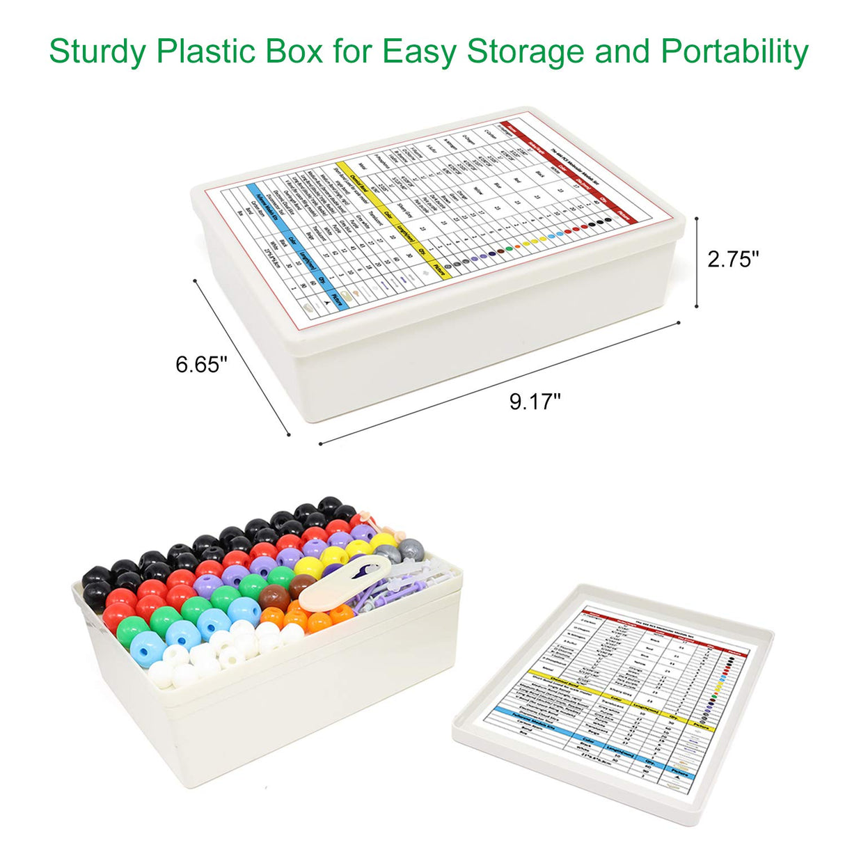RELIANCER Molecular Model Kit,444PCS Organic Molecular Chemistry Set w/C60,Atoms,Bonds,Molecular Structures Building Kit for Chemistry Learning,STEM Science Kits for Teachers,Students,Young Scientists RELIANCER