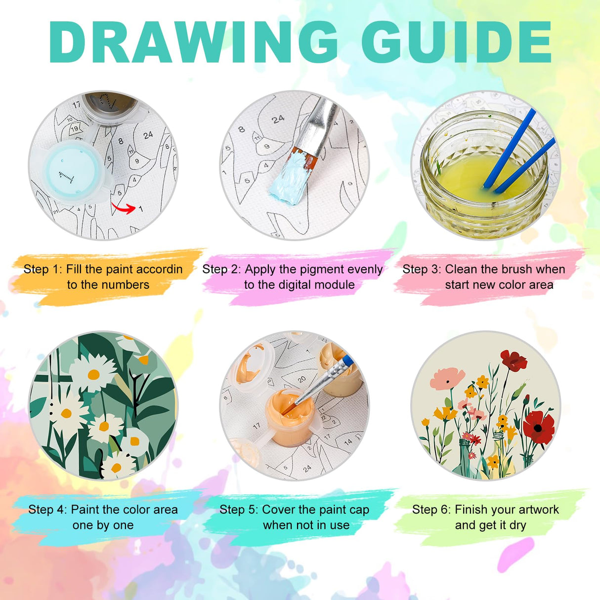 Framed Paint by Numbers Kit for Adults Beginner, Flower in Vase Easy Paint by Number Kits on Canvas Framed, Floral DIY Acrylic Oil Painting by Numbers with Frame for Gift Home Decor 8 x 12 inch GEEHEIY