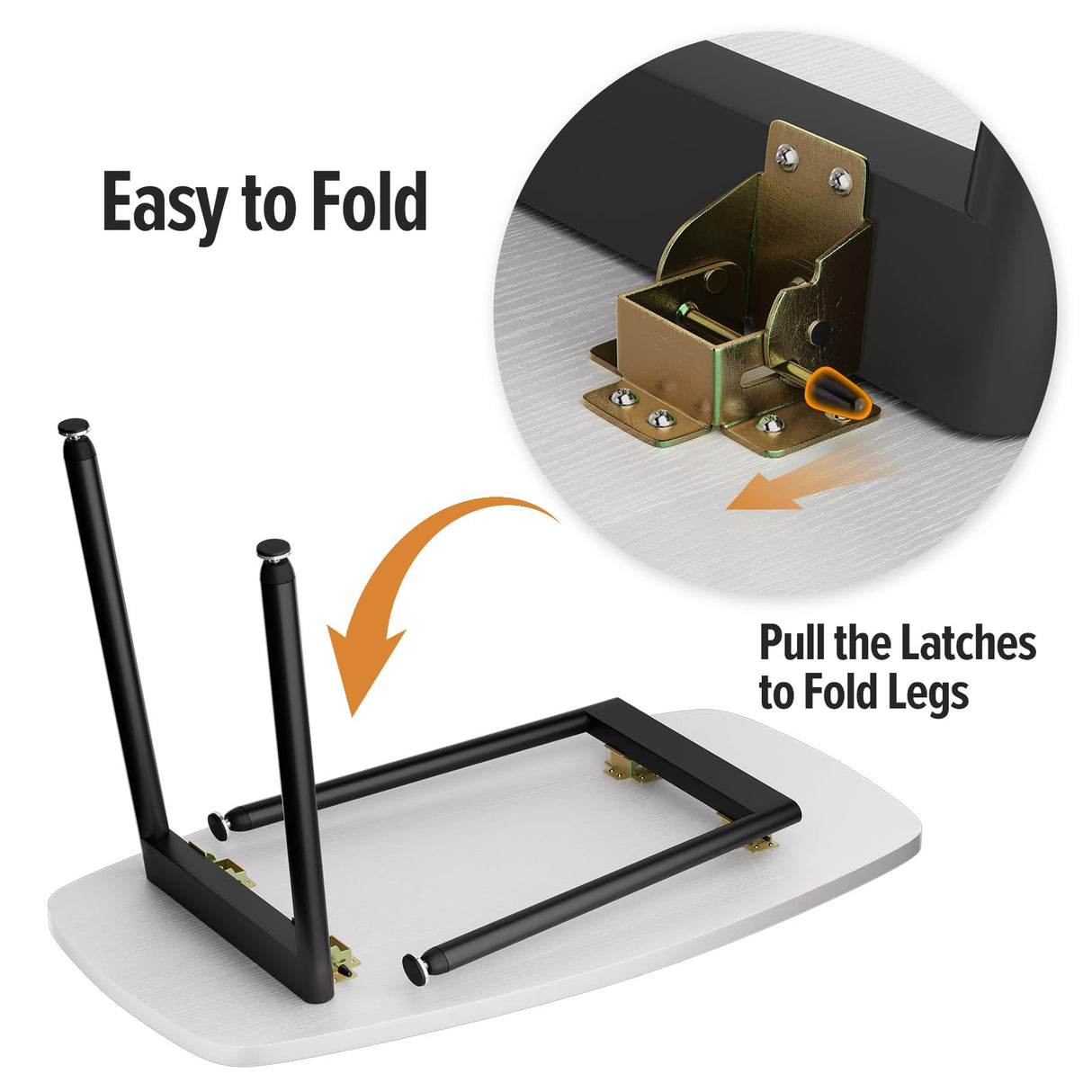 WOHOMO Foldable Coffee Table White Small Coffee Tables for Living Room Portable Simple Modern Rectangular Center Table for Small Spaces, No Assembly, 31.5 * 15.7 * 17.7IN, White WOHOMO