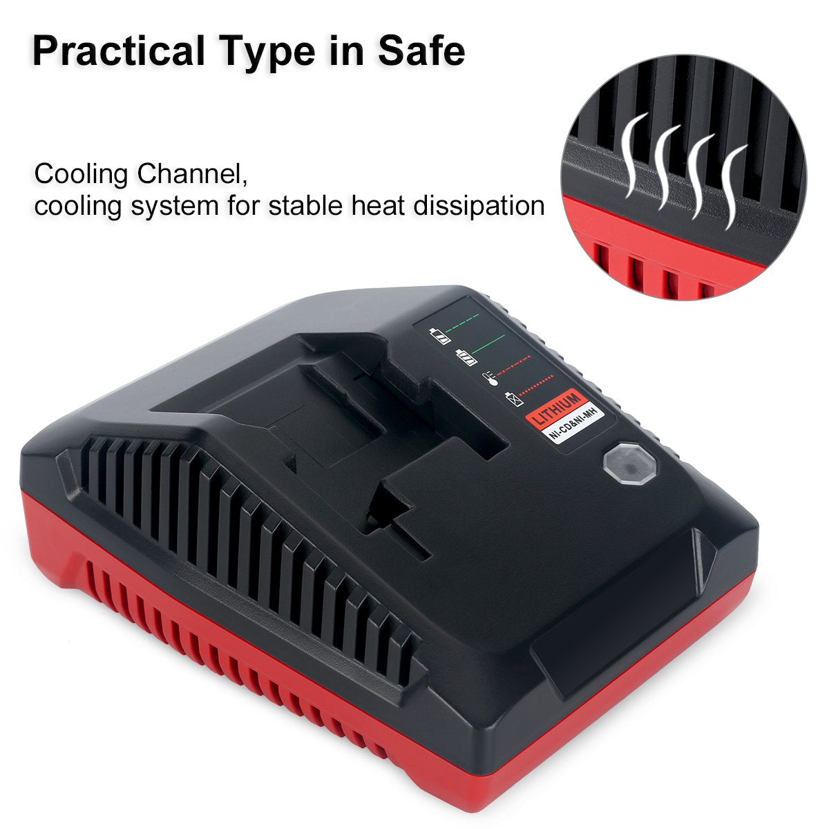 Biswaye PCXMVC 18V 3.0 A Fast Charger Compatible with Porter-Cable 18V Lithium & NiCad NiMh Battery PC18B PC18BLEX PCC489N PC18BL PC18BLX, Compatible with Porter Cable 18V Battery Charger Biswaye