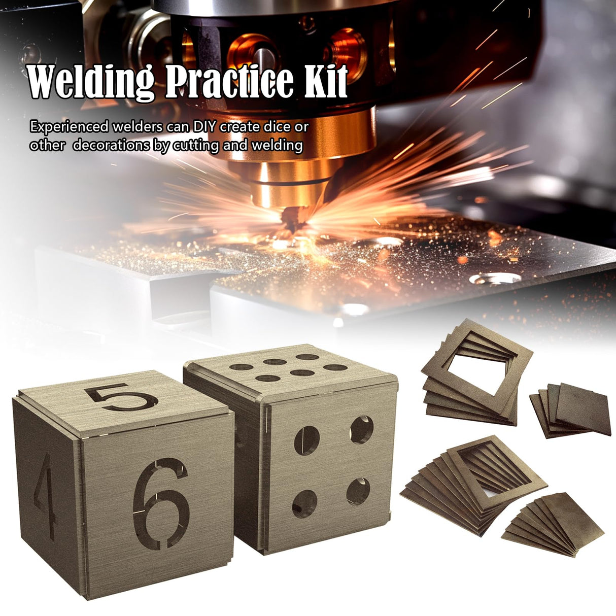 24 Pcs Welding Coupons, 11 Gauge Premium Steel Welding Kit, A36 Steel Plate Welding Equipment, 3x5 3x3 Inch Welding Practice Kit For Beginners, MIG, TIG Stick, Arc, Gas And Brazing Yuleimy